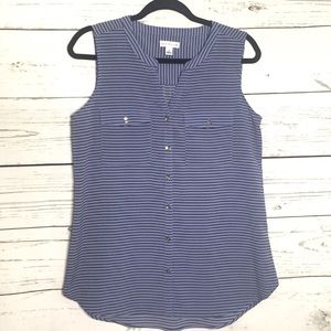 Croft & Barrow Stripe Sleeveless Blouse Sm…